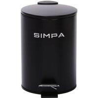 simpa 3L Slim Soft-Closing Pedal Dustbin in Black