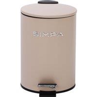 simpa 3L Slim Soft-Closing Pedal Dustbin in Taupe