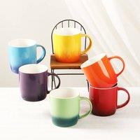 simpa Multi-Coloured Rainbow Stoneware 350ml Mugs - Set of 6