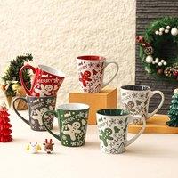 simpa 6PC Christmas Gingerbread Man Stoneware Mug Set 350ml