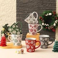 simpa 6PC Christmas Reindeer Stoneware Mug Set 350ml