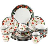 simpa Christmas Flora Orchard Ceramic Dinner Set | Size: 12 Pack