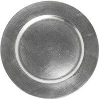 simpa Plastic Charger Plates 33cm Diameter - Set of 6 Plates in Silver