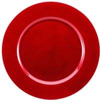 simpa Plastic Charger Plates 33cm Diameter - Set of 6 Plates in Red