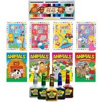 simpa 8PC Animal Themed Colouring Books & Felt Tip Pen Set | Size: 8 Pack