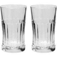 simpa Vertical Line Detailed Chunky Glass Vase - Set of 2 in Clear