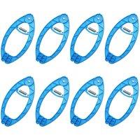 simpa Plastic Jumbo Multicoloured Laundry Pegs - Set of 8 Clips in Blue