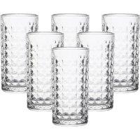 simpa Quilted Diamond Highball Glasses - 278ml - Set of 6 in Clear