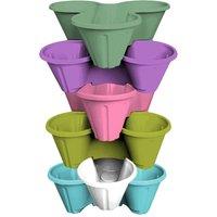 simpa Stackable Tri-Pot Plastic Strawberry Planters 6PC