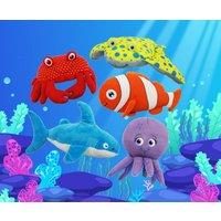 simpa Set of 5 Knitty Friends Soft Plush Toys Approx 12" / 30cm - Ocean Friends Collection