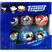 DC Super Heroes 6PC Decorated Tin Christmas Baubles