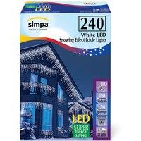 simpa 240 LED / 6M Multi-Action Indoor/Outdoor Icicle Lights in White