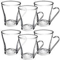 Lucent 6 Urban Living Glass Espresso Coffee Cups 220ml in Clear