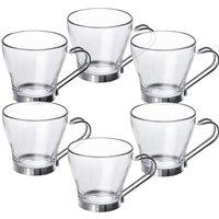 Lucent 6 Urban Living Glass Espresso Coffee Cups 80ml in Clear