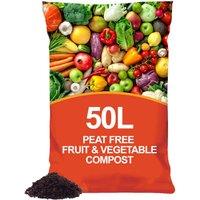 simpa Peat Free Nutrient Rich Fruit & Vegetable Compost - 50L in Dark Brown