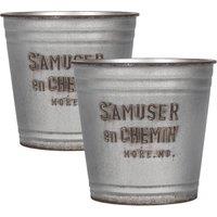 simpa S'Amuser en Chemin Vintage Style Planters - Set of 2 in Grey | Size: Small
