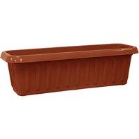simpa Plastic Chunky Garden Trough Planter Pot in Terracotta | Size: Large