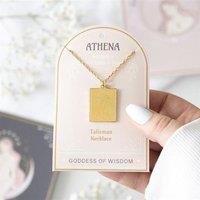 KDMD Athena Goddess Talisman Necklace in Gold