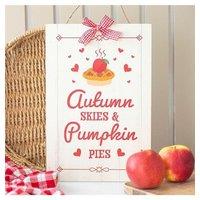 KDMD Autumn Skies & Pumpkin Pies Hanging Sign in White