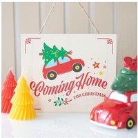 KDMD Coming Home for Christmas Hanging Sign in White