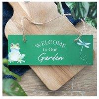 KDMD Green Welcome to Our Garden Hanging Sign