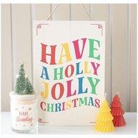 KDMD Have a Holly Jolly Christmas Hanging Sign in White