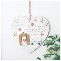 KDMD Life on the Road Shell Caravan Hanging Heart in White
