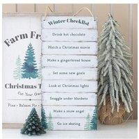 KDMD Winter Wonderland Checklist Hanging Sign in White
