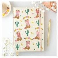 KDMD Cowboy Boot A5 Notebook with Sticker Sheet in Cream