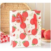 KDMD 23cm Medium Apple Print Gift Bag in White