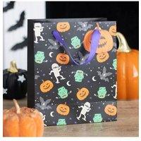 KDMD 23cm Medium Monster Mash Print Gift Bag in Black