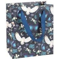 KDMD 23cm Midnight Forest Owl Print Gift Bag in Black