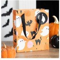 KDMD 23cm Sweet & Spooky Ghost Print Gift Bag in Orange