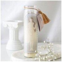 KDMD Aphrodite Goddess Tube Candle with Rose Quartz Crystals in Cream