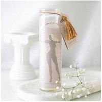 KDMD Athena Goddess Tube Candle with Clear Quartz Crystals in Pink