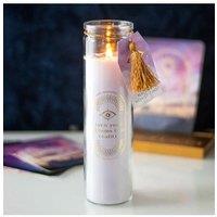KDMD Blackberry Tube Candle with Amethyst Crystals in White