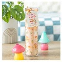 KDMD Funky Fungi Mushroom Print Tube Candle in Cream