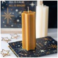 KDMD Gold Starry Night Star Shaped Taper Candle in Orange