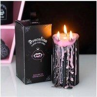 KDMD Large Pink Vampire Tears Pillar Candle in Black