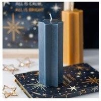 KDMD Navy Starry Night Star Shaped Taper Candle in Teal