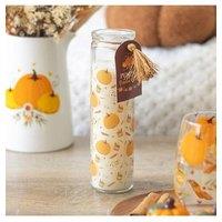 KDMD Pumpkin Print Tube Candle in White