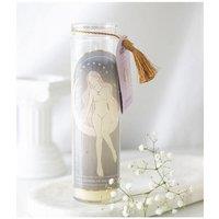 KDMD Selene Goddess Tube Candle with Amethyst Crystals in Cream