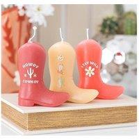 KDMD Set of 3 Cowboy Boot Candles