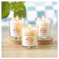 KDMD Set of 3 Funky Fungi Mushroom Votive Candles in White