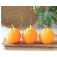 KDMD Set of 3 Orange Shaped Candles