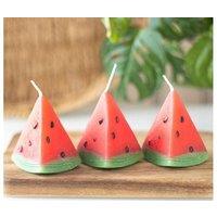KDMD Set of 3 Watermelon Shaped Candles in Red