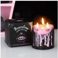 KDMD Small Pink Vampire Tears Pillar Candle in Black