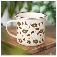 KDMD Camping Print Enamel Mug in White