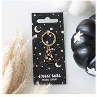 KDMD Spooky Babe Witch Hat Keyring in Black