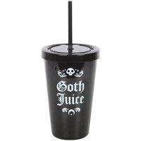 KDMD Goth Juice Plastic Tumbler with Straw in Black